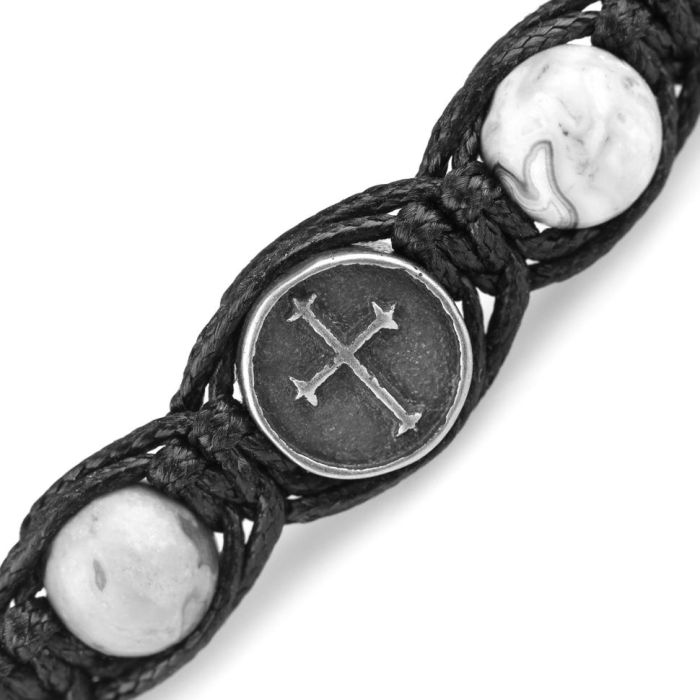 Shambhala Bracelet made of jasper and cajolong with cross Everiot Select LNS-2101