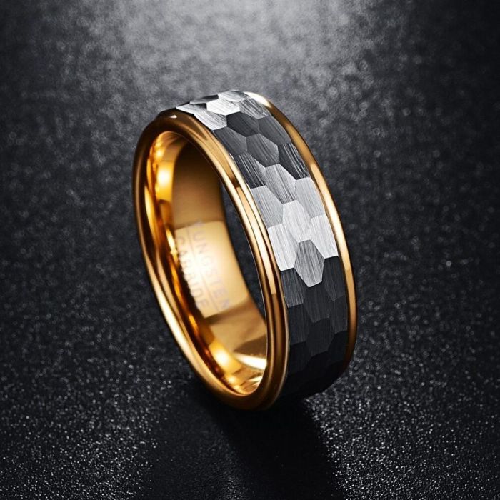 Lonti R-TG-0070 hexagonal faceted tungsten ring in bulk