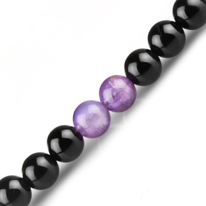 Bracelet on elastic band in two turns of agate and amethyst Everiot Select Select LNS-2133