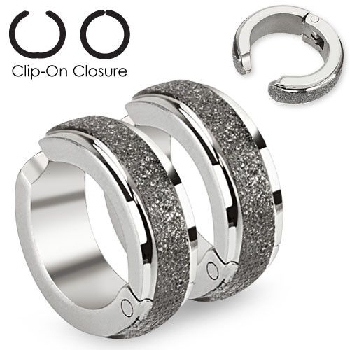 TATIC SFE-13520 imitation diamond plated steel clip earrings