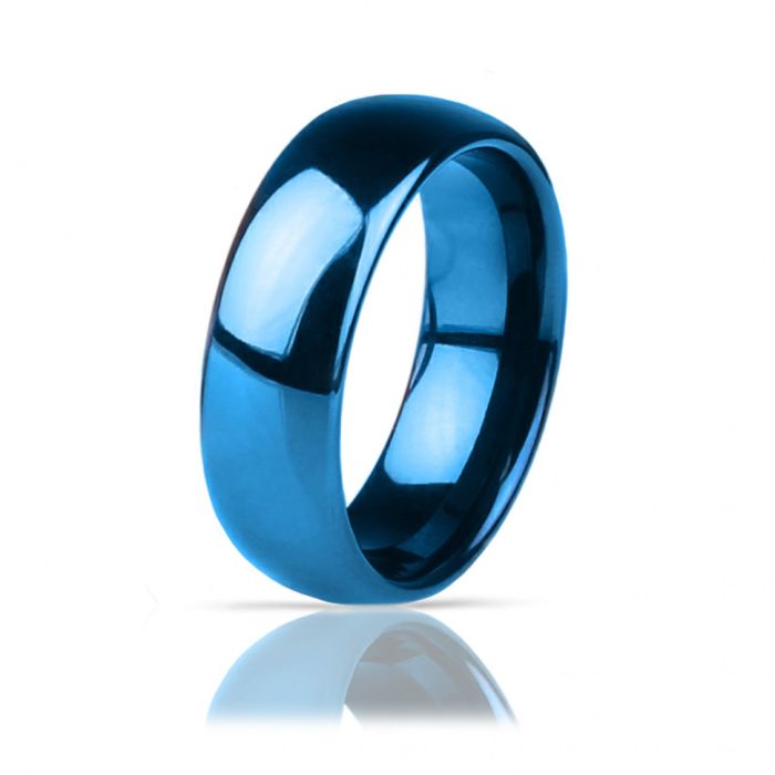 Lonti RTG-0004 (R-TG-0143) tungsten ring, wedding band, blue with width from 2 to 8 mm