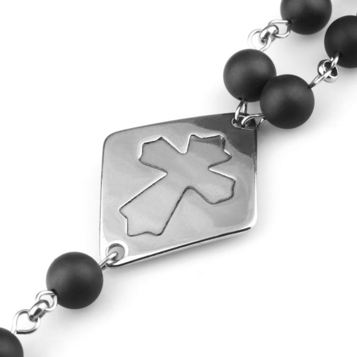 Men's Agate Neck Rosary with Cross Everiot Select Select LNS-2157