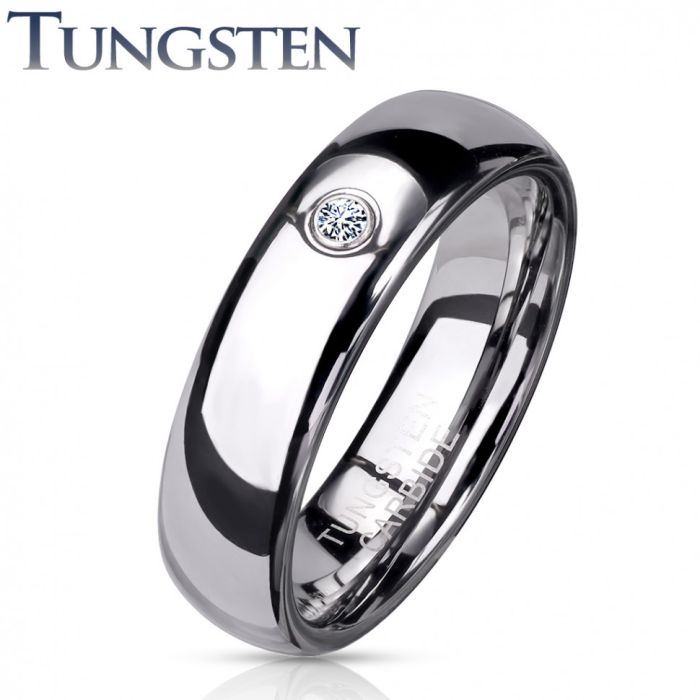Lonti R-TU05 Classic Tungsten Carbide Engagement Ring with Fiano