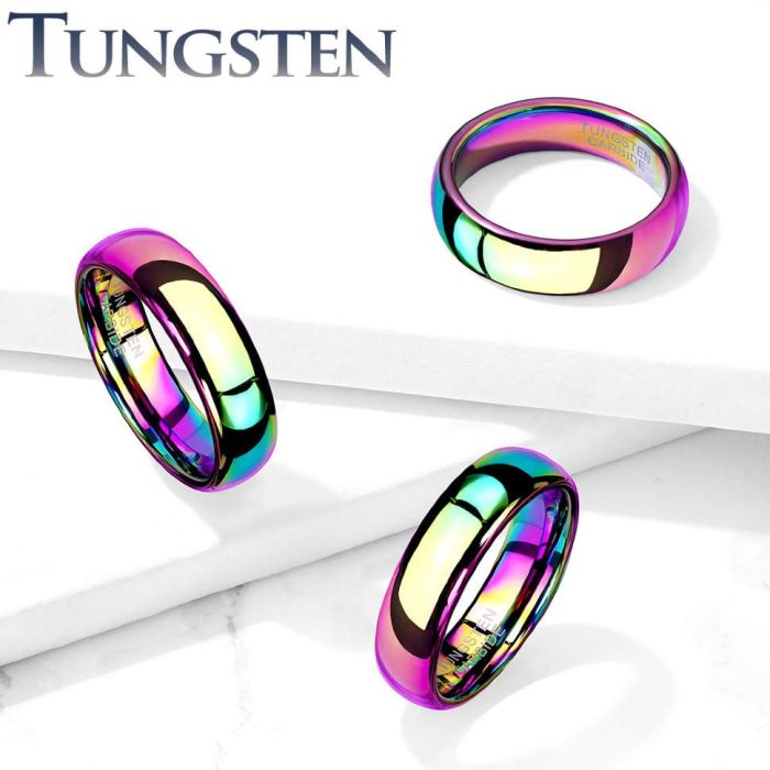 Lonti R-TU01W Multicolor IP Coated Tungsten Carbide Ring