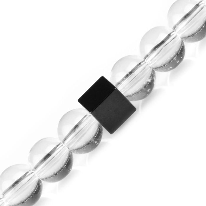 Bracelet in two turns on an elastic band made of rock crystal, hematite Everiot Select LNS-2146