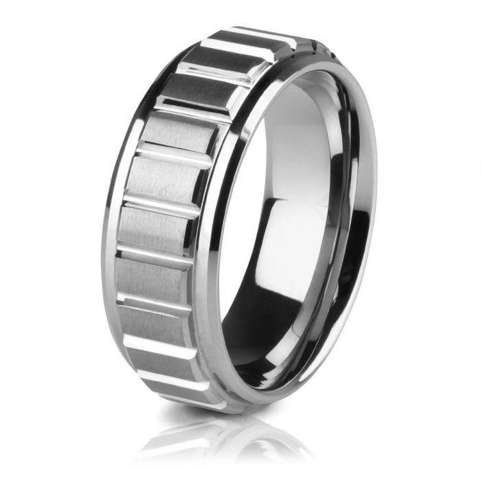 Lonti R-TG-5061 tungsten carbide ring with embossed surface