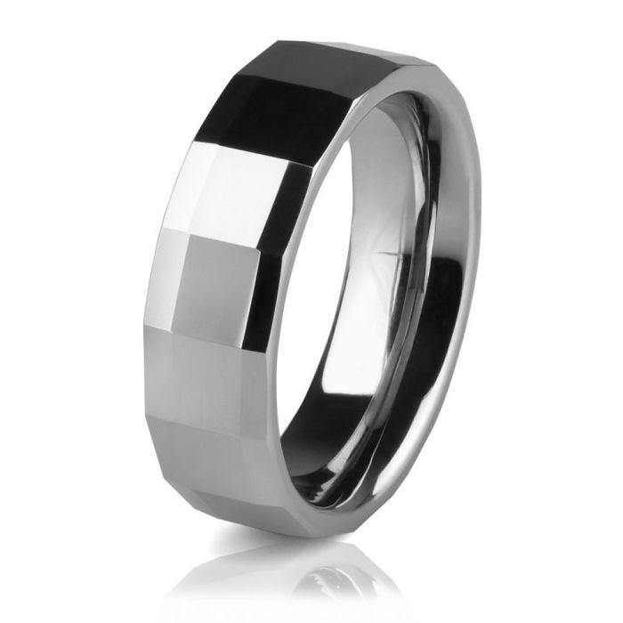 Lonti R-TG-0102 tungsten carbide ring with geometric facets