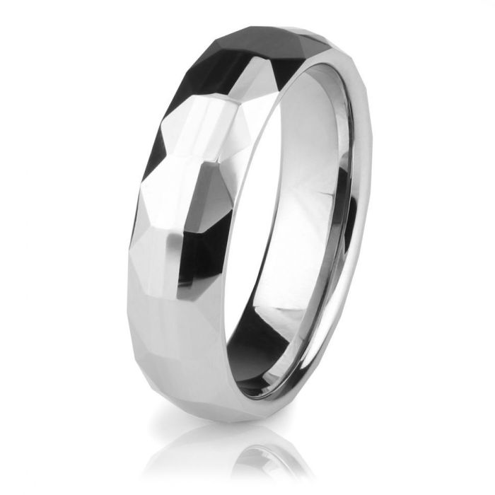Lonti R-TG-0111 tungsten carbide ring with geometric facets