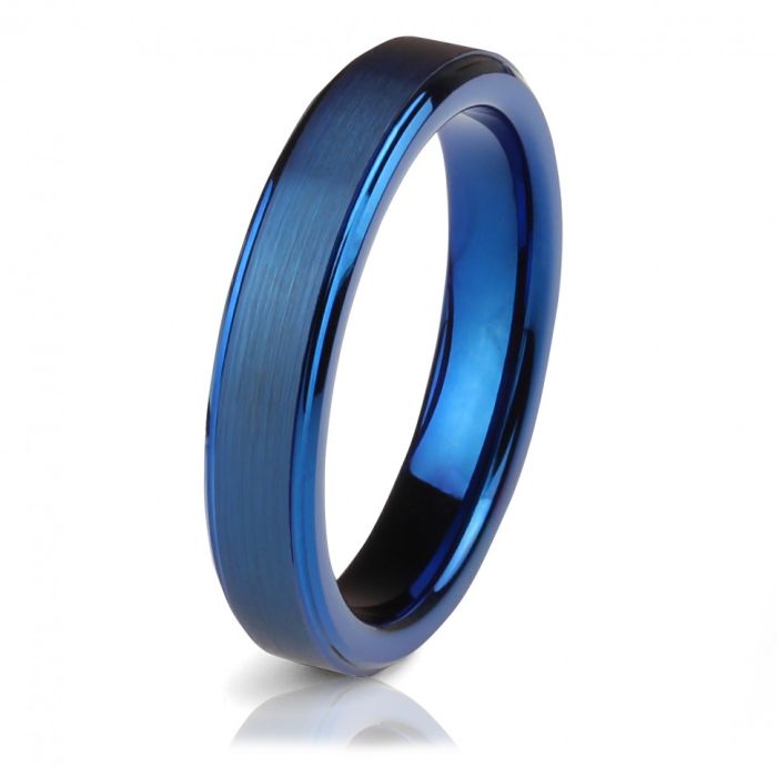 Lonti tungsten carbide ring --R-TG-0023 blue matte