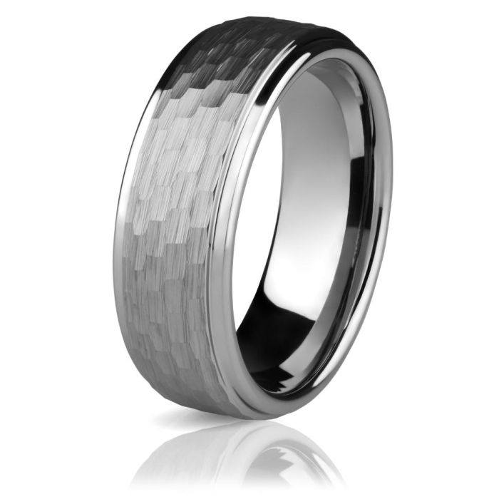 Lonti R-TG-1163 Tungsten Carbide Ring with faceted surface