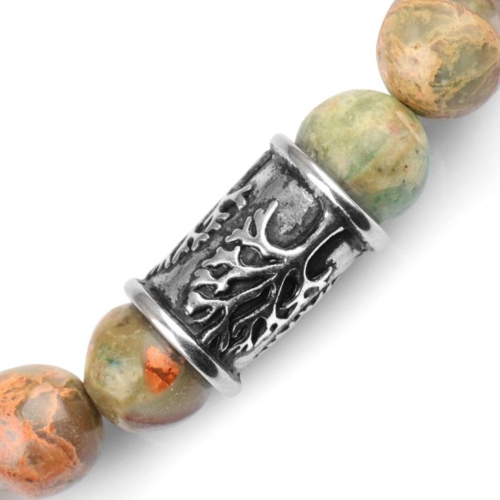 Shambhala bracelet made of jasper Everiot Select LNS-2181 with "Tree" charm