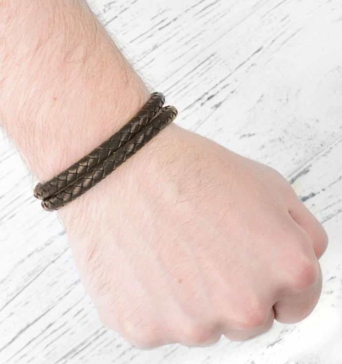 Men's Everiot BC-MJ-1708 Leather Bracelet with Magnetic Lock