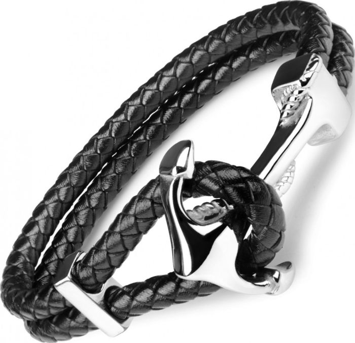 Leather Bracelet Men's Everiot SP-MJ-039 with Anchor