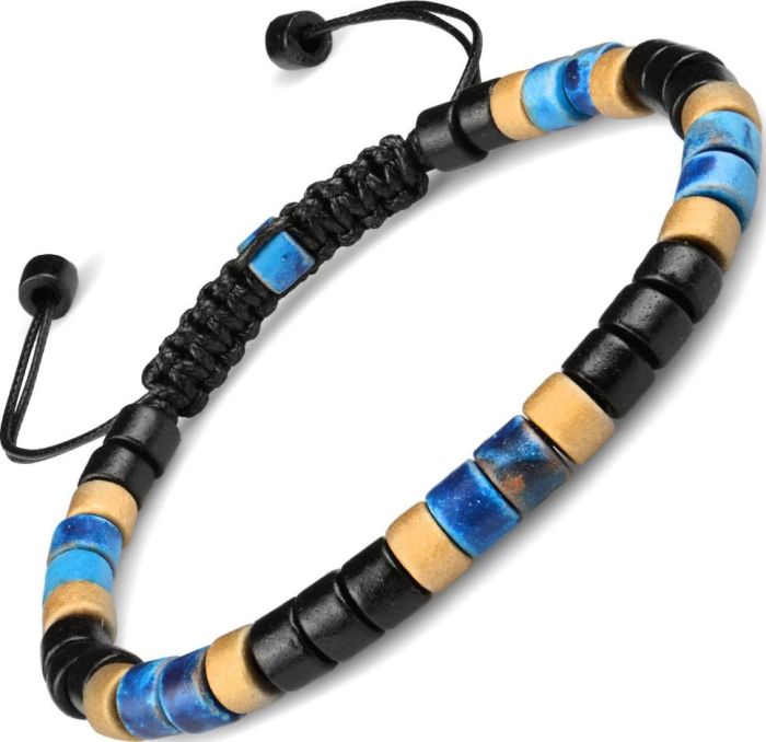 Multicolored Shambhala style bracelet Everiot Select --LNS-2009 of ceramic beads