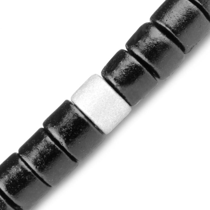 Black Shambhala style bracelet Everiot Select LNS-2012 made of ceramic beads
