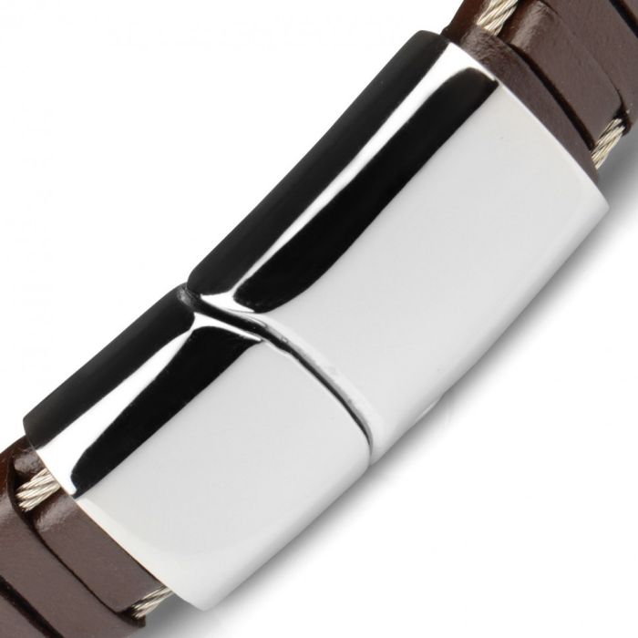 Men's Everiot BC-MJ-781 leather bracelet with original weave
