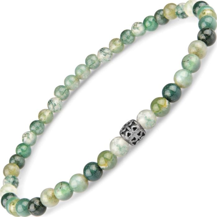 Green agate bracelet with rubber band Everiot Select LNS-2061