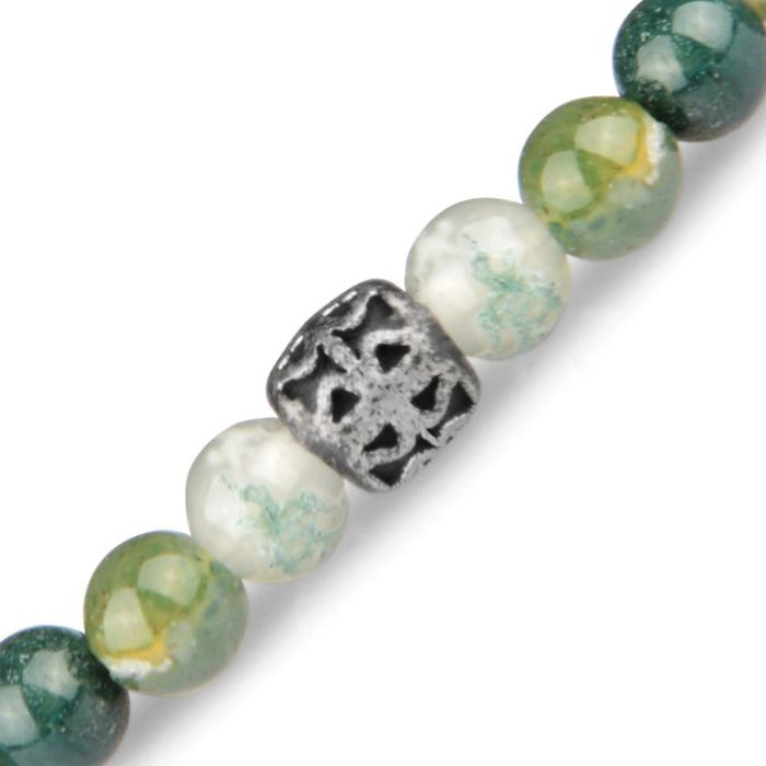 Green agate bracelet with rubber band Everiot Select LNS-2061