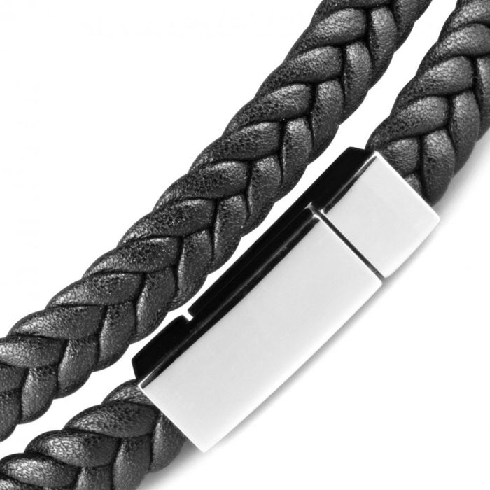 Men's Everiot BC-MJ-1774 Leather Winding Bracelet with Magnetic Lock