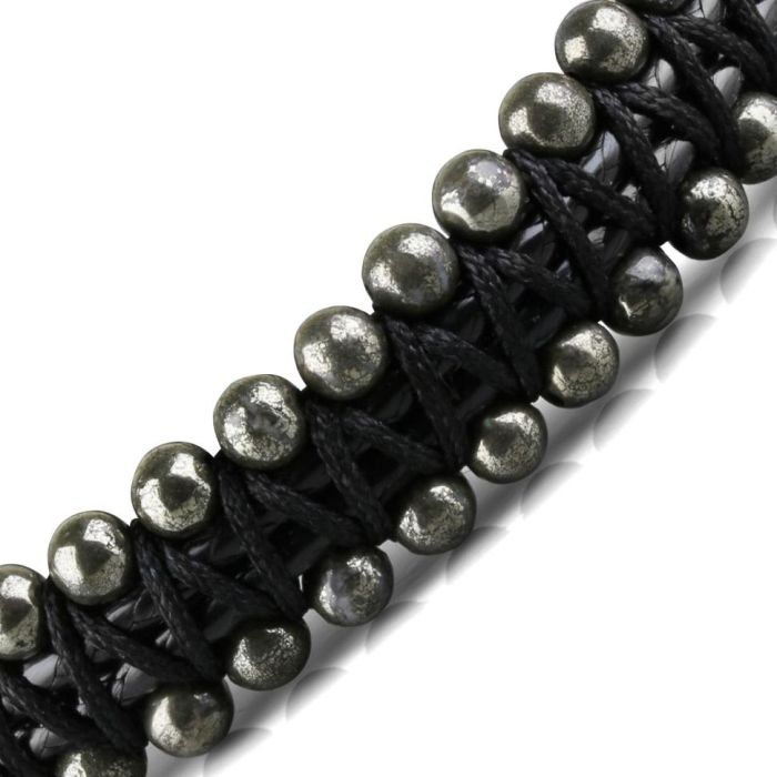 Everiot Select LNS-3117 braided bracelet made of natural pyrite stones