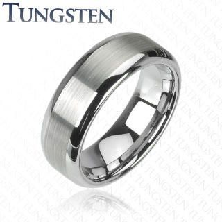 Lonti R-TU02 Tungsten Carbide Ring with Matte Stripes
