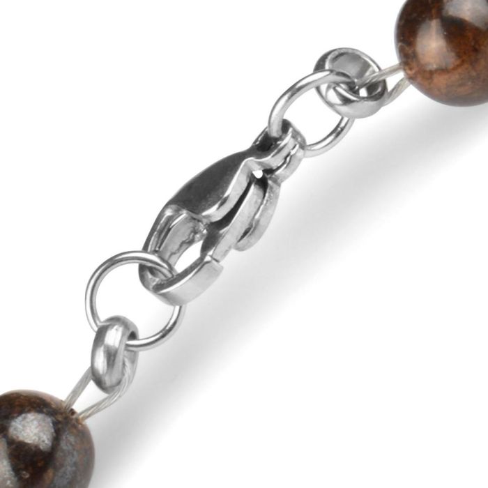 Men's Choker (Beads) Everiot Select LNS-2035 made of lava and bronzite with "Thor's Hammer" pendant