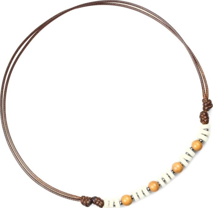 Men's Choker Everiot Select --LNS-2039 with bone and wood beads