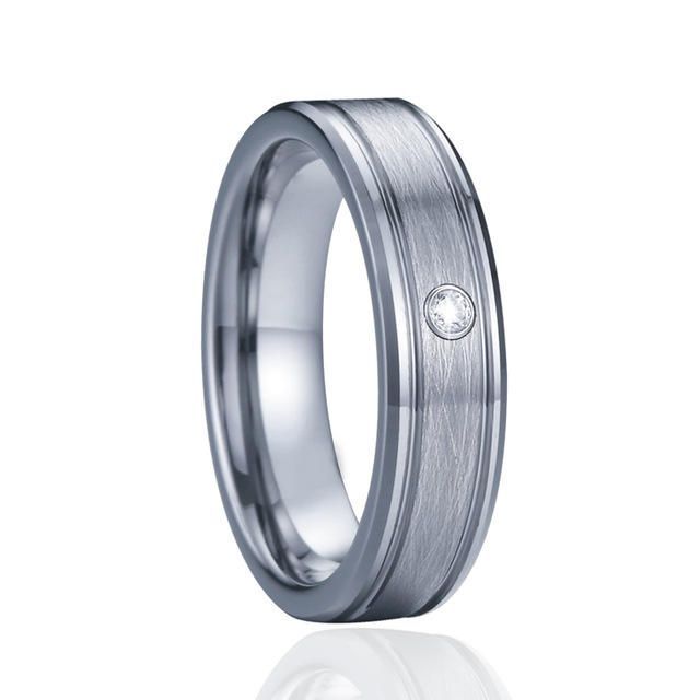 Tungsten Carbide Ring Lonti RTG-1181 with Phianite