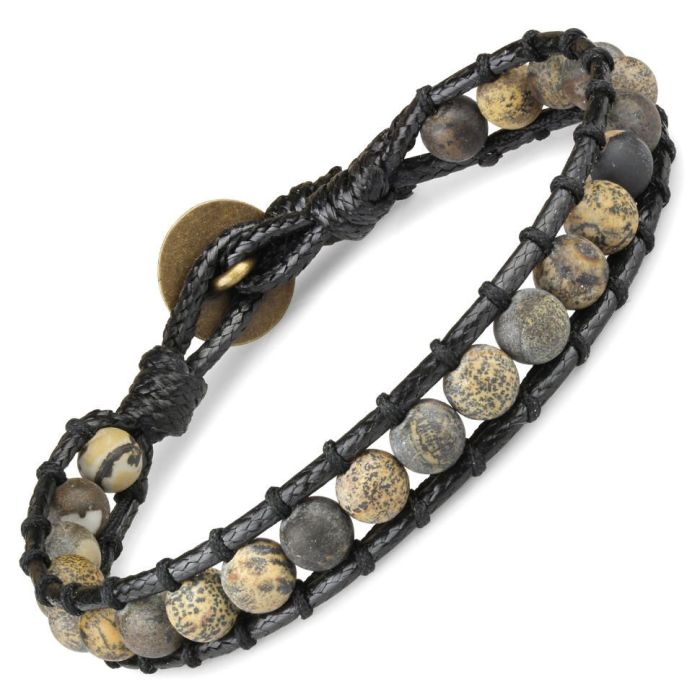 Braided Bracelet Everiot Select LNS-2190 made of natural agate