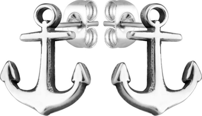 Everiot SE-ZS-2056 Men's Anchor Shaped Steel Stud Earrings