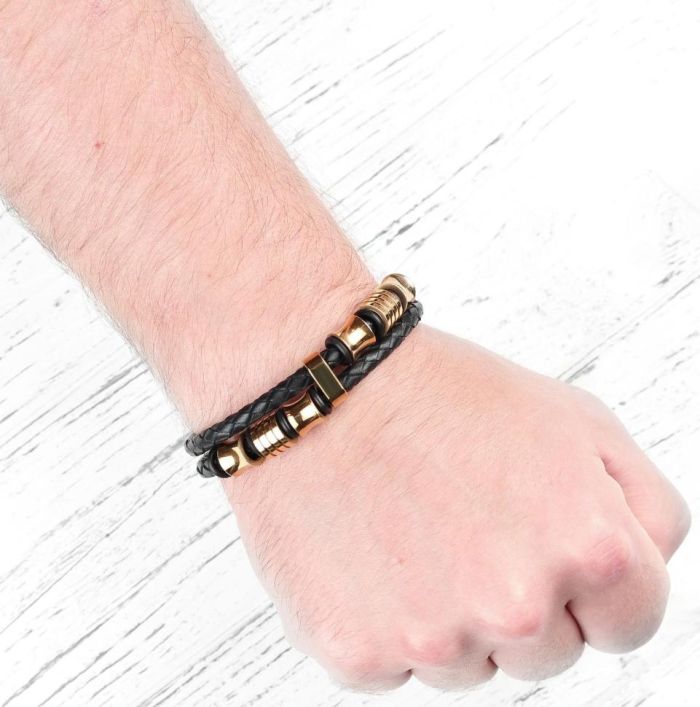 Men's leather bracelet Everiot Select LNS-5026