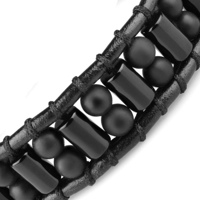 Black Agate Braided Bracelet Everiot Select LNS-2212