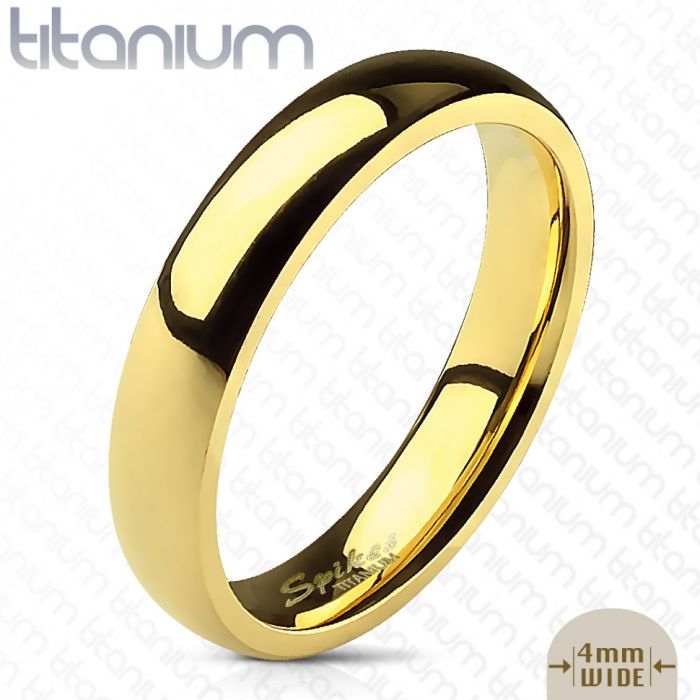 Spikes R-TI-4383 yellow gold colored titanium ring (wedding band)