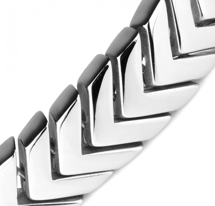 Men's Everiot SB-MJ-1656 Steel Bracelet with v-shaped elements