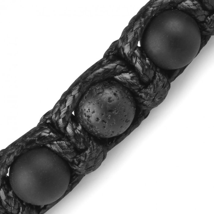 Men's Shambhala Bracelet Everiot Select LNS-3046 made of agate, lava (basalt), hematite