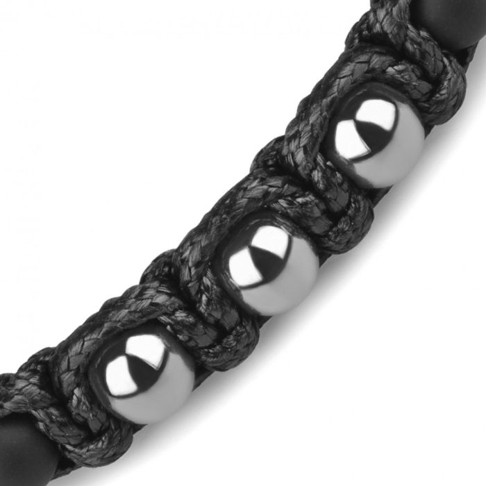 Men's Shambhala Bracelet Everiot Select LNS-3046 made of agate, lava (basalt), hematite