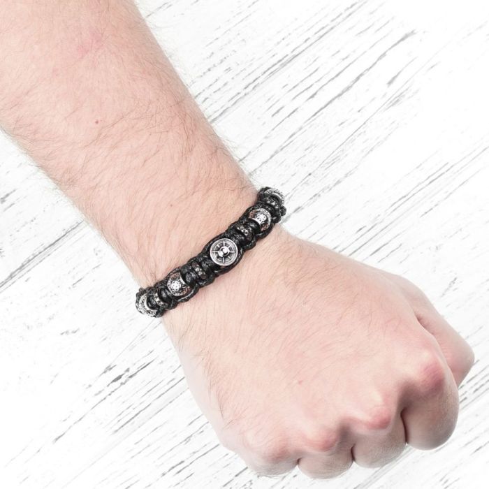 Men's Shambhala Bracelet with Anchor Everiot Select LNS-2252 made of steel beads