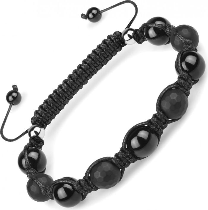 Everiot Select LNS-3018 Black Agate Shambhala Bracelet