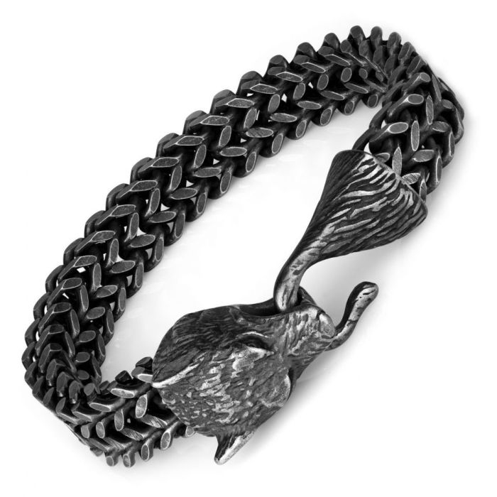 Men's bracelet chain bracelet with wolf head Everiot SB-ZS-7736/SB-ZS-9819 made of steel