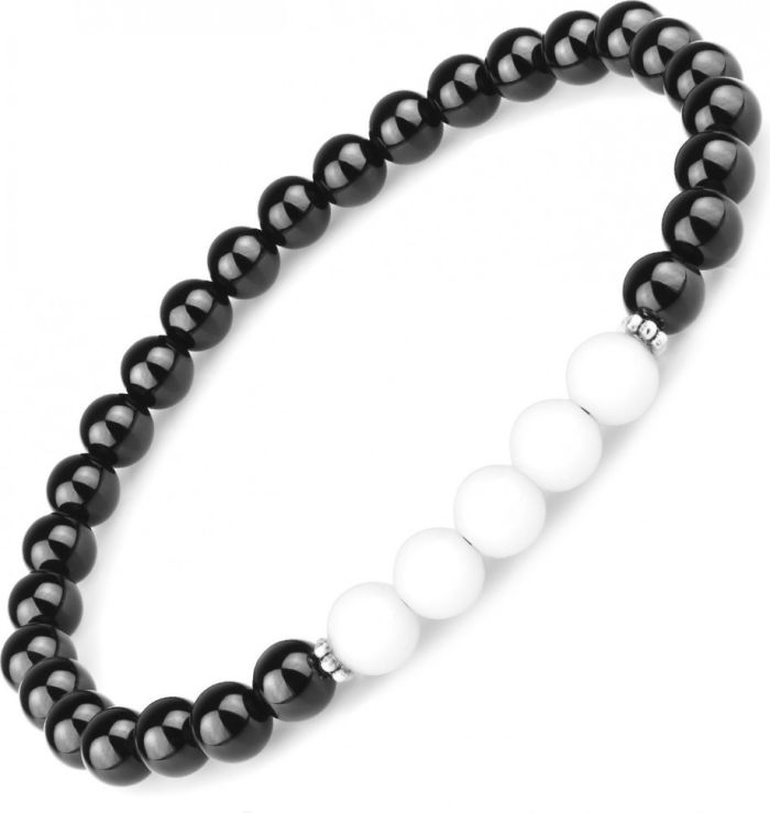 Everiot Select LNS-8027 Black Onyx and White Agate Bracelet