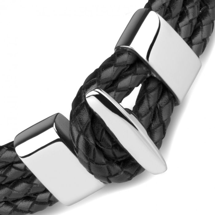 Everiot Select LNS-5015 black leather men's bracelet