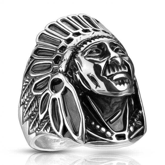SPIKES Apache Indian R-H2161 Men's Steel Ring