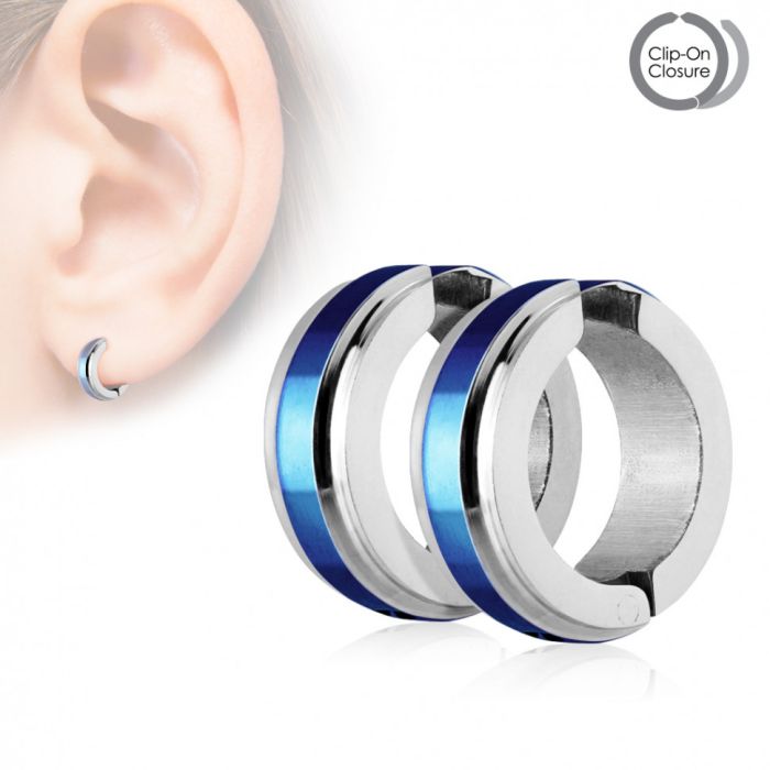 TATIC SFE-13524 steel clip earrings with color band