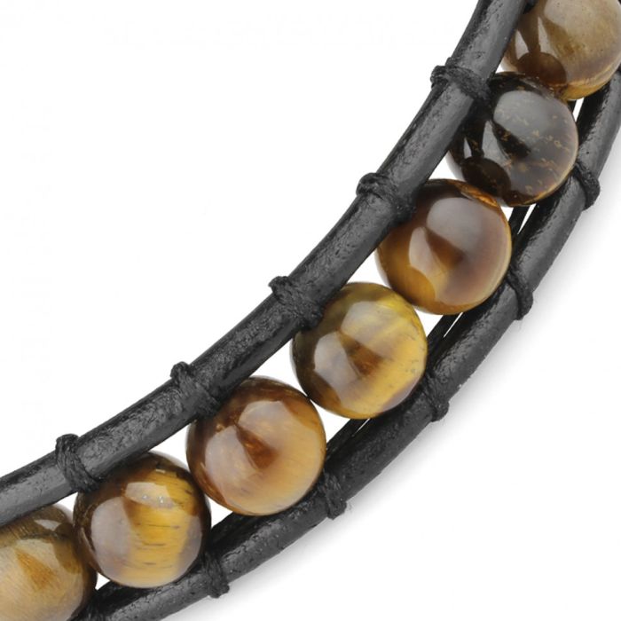Bracelet Everiot Select LNS-3040 made of tiger eye stone with Celtic knot