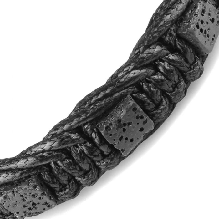 Men's Shambhala bracelet Everiot Select LNS-3091 from square lava of original weave