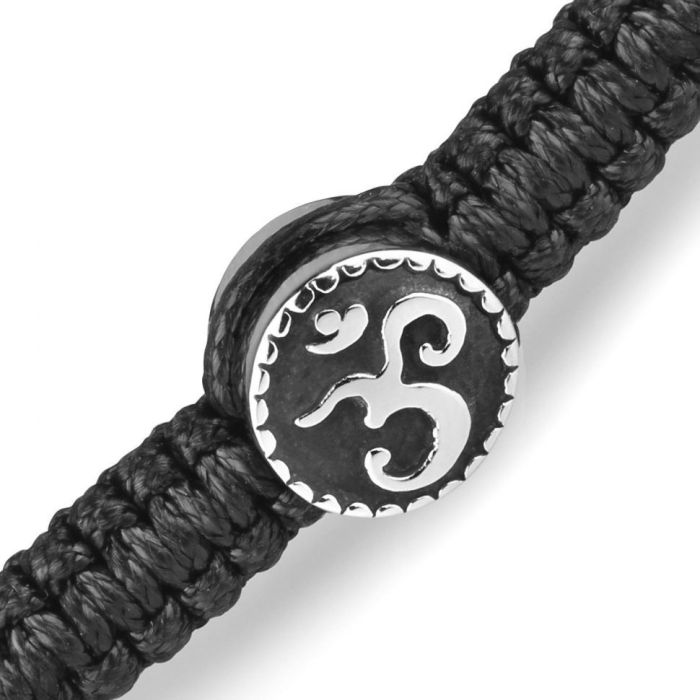 Everiot Select LNS-2268 Hematite Shambhala Bracelet with OM Symbol