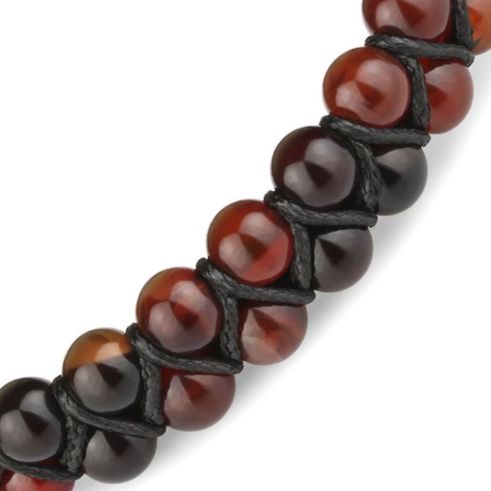 Shambhala bracelet made of brown agate Everiot Select LNS-2274 with cross