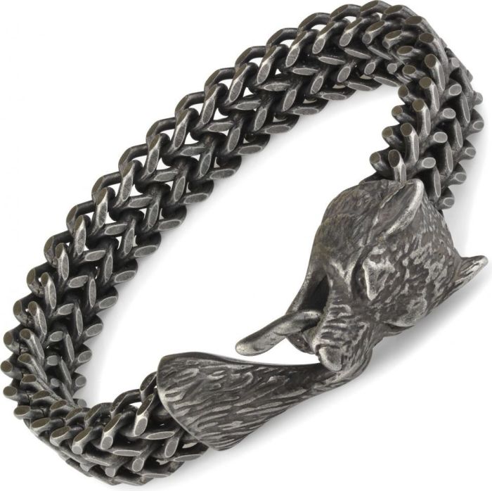 Men's bracelet chain bracelet with wolf head Everiot SB-ZS-7736/SB-ZS-9819 made of steel