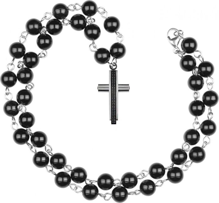 Everiot Select LNS-3023 Men's Rosary in Steel and Natural Stones