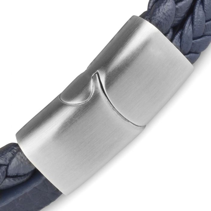 Men's braided bracelet made of eco leather TATIC SLQ-1013B blue
